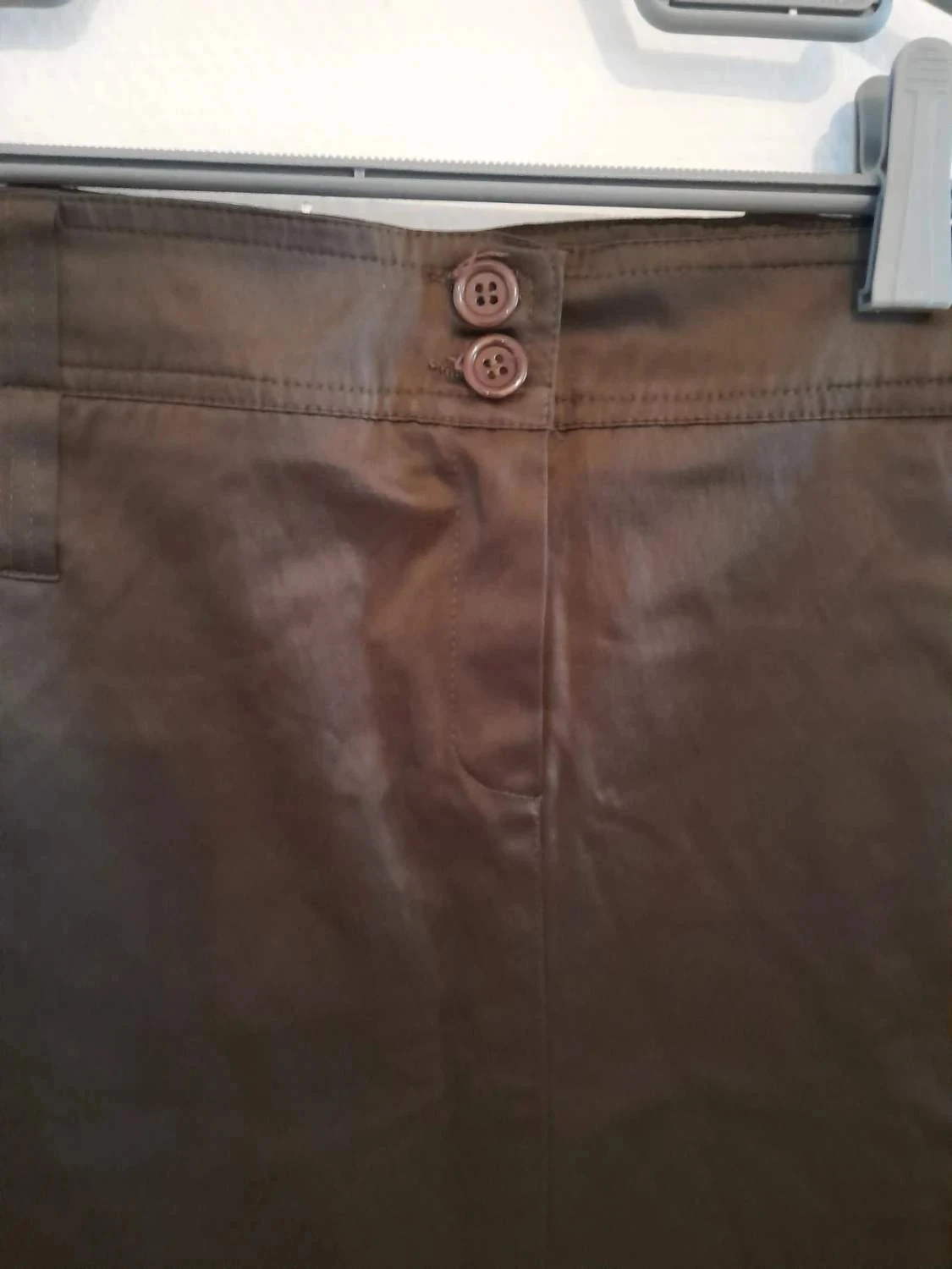 Satijnen rok, bruine kleur, maat 3 (38/40) Merk Lulumary – photo 2